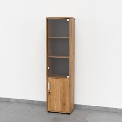 Szafa biurowa wąska ze szklanym frontem 1842 x 420 x 364 mm – RT5S
