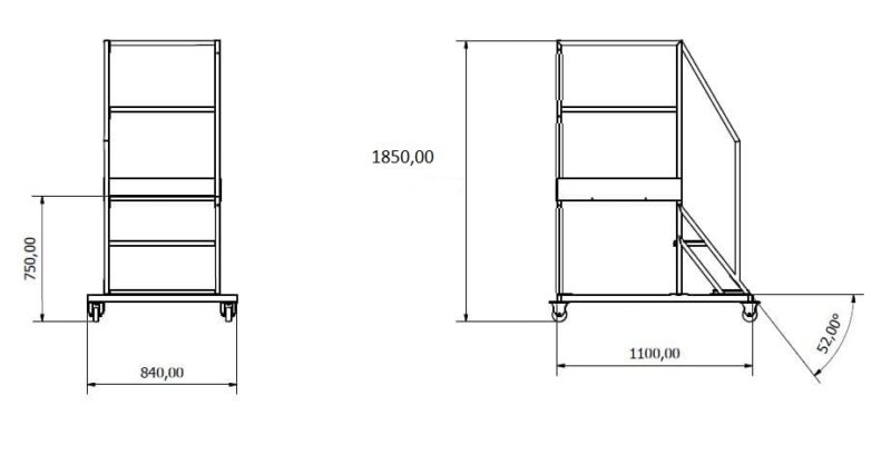 Podest jezdny 2+1 Podest jezdny 2+1