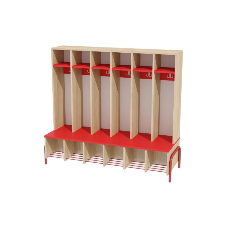 Wieszak 4 Pory Roku bez drzwi 6-os. czerwony Wieszak 4 Pory Roku bez drzwi 6-os. czerwony