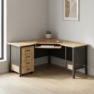 Biurko narożne MICHAŁ 155 x 155 x 70 cm na stelażu metalowym