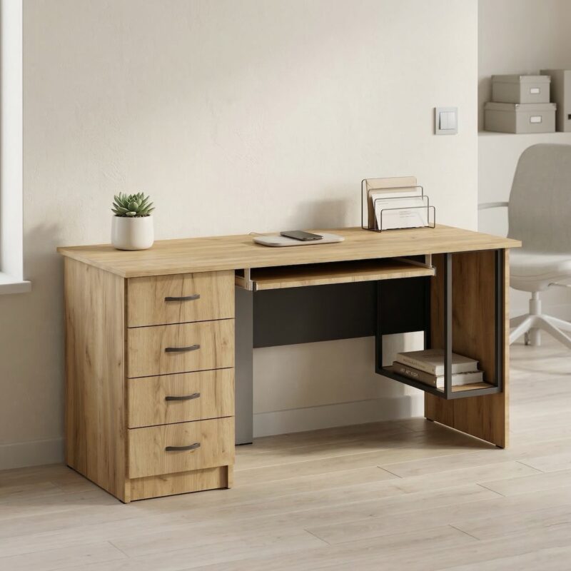 Biurko proste MICHAŁ 155 x 70 cm na stelażu płytowym