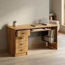 Biurko proste MICHAŁ 155 x 70 cm na stelażu płytowym w pokoju