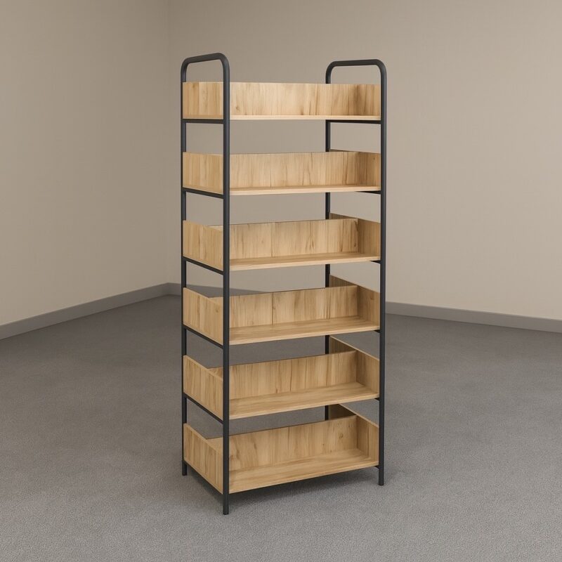 Regał 6p dwustronny do biblioteki