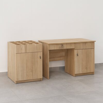 biurko biblioteczne kartotekowe dąb sonoma