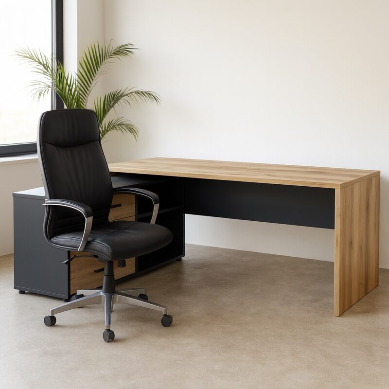 biurko simplex z szafką w gabinecie biurko simplex z szafką w gabinecie