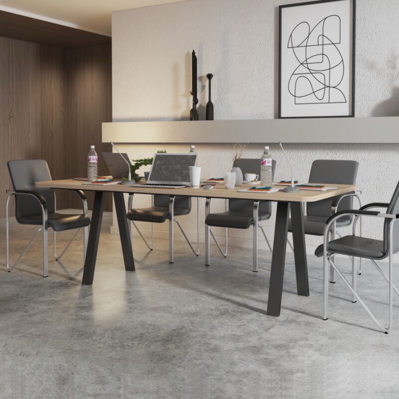 Stół konferencyjny prostokątny na stelażu metalowym - EMILIA (warianty)
