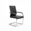 krzesło konferencyjne na płozie w skórzanej tapicerce Roma